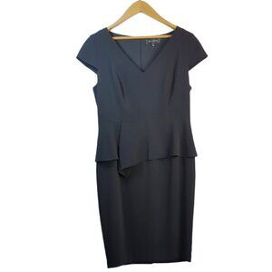 St John Caviar Silk Lined Black Evening Dress Size 8 l MSRP $895